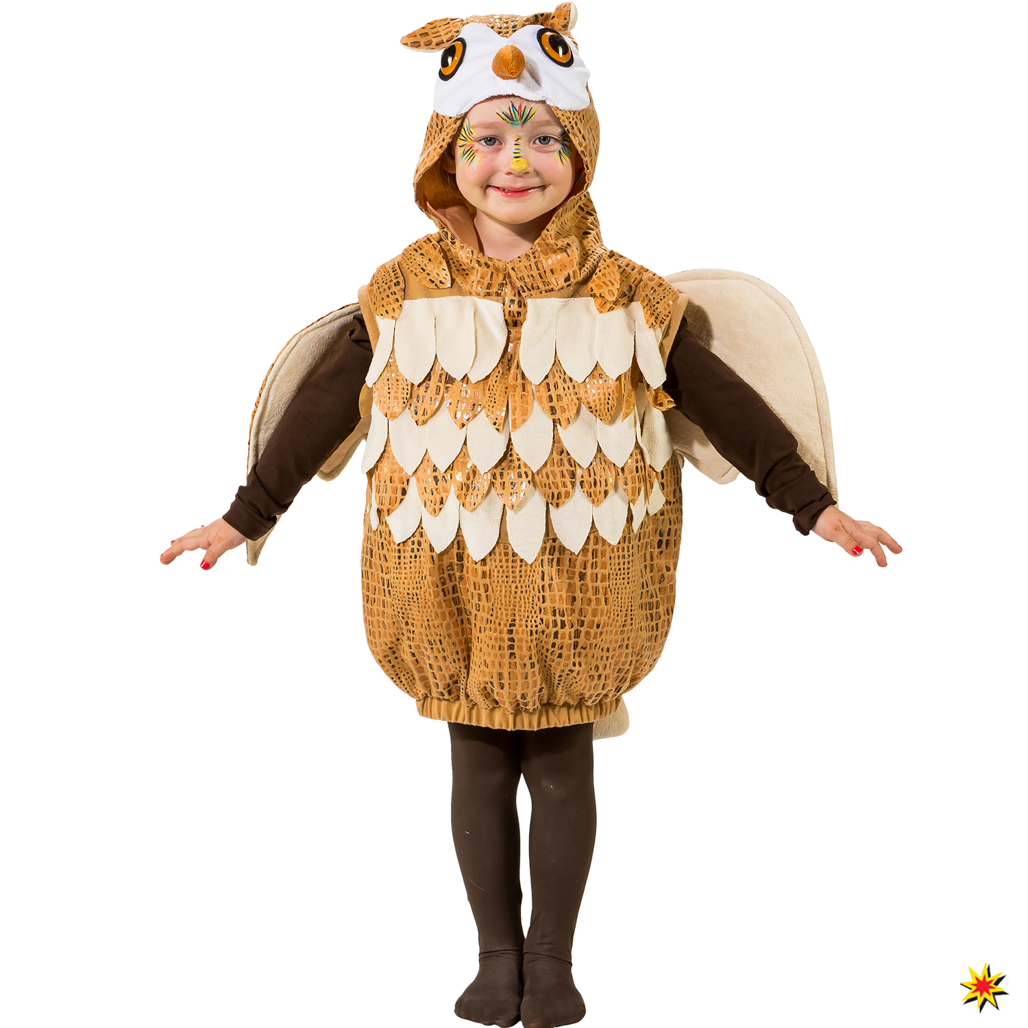 Kinder Kostüm Tier Overall Eule Elvira