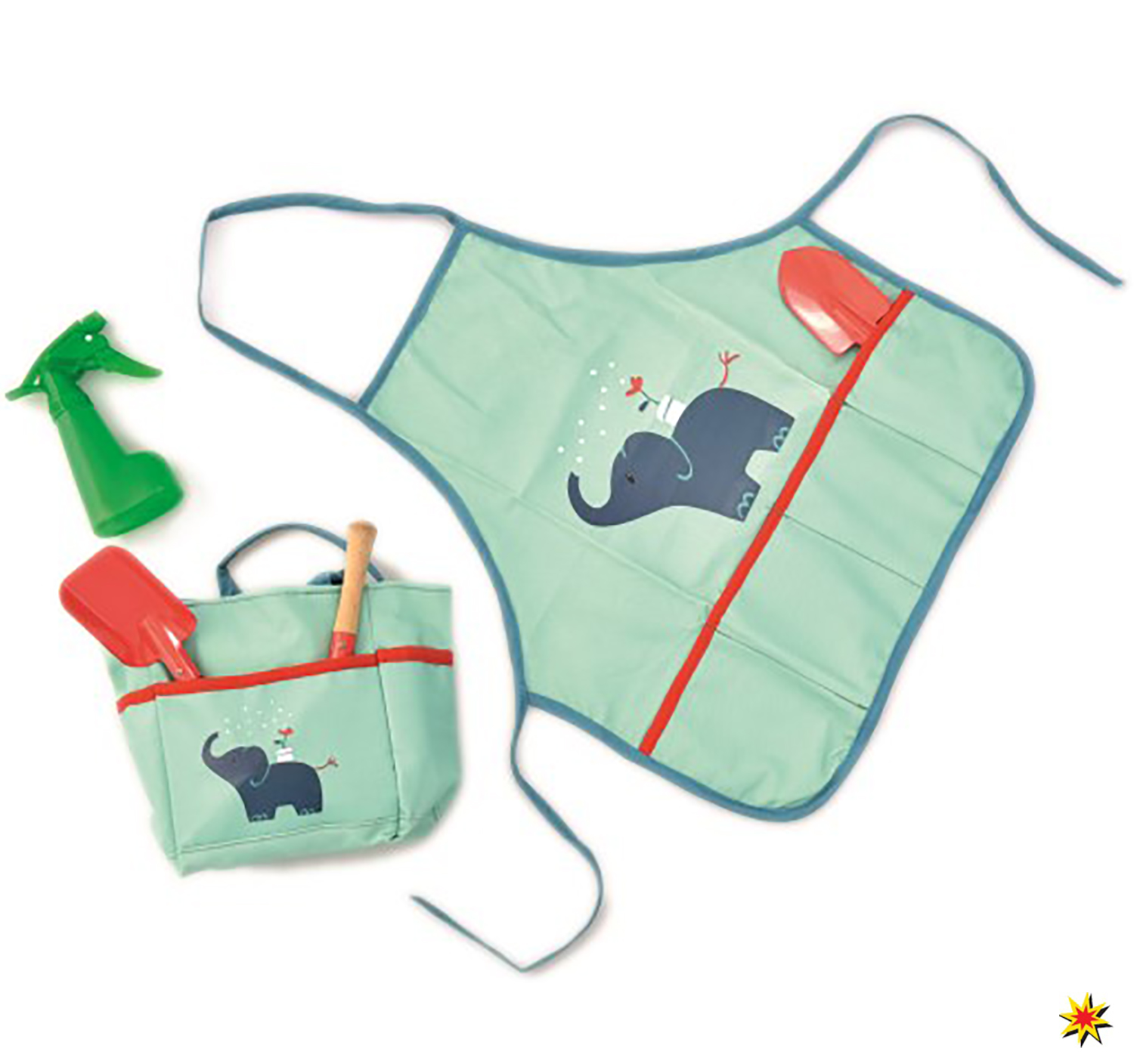 Kinder Gärtner Schürze Elefant Gartenset inkl. Tasche und Gartenwerkzeug